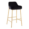 Set of 2 Daniella Metal/Velvet Barstools
