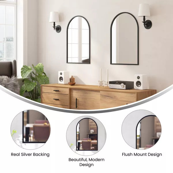 Mila Arched Metal Framed Wall Mirror