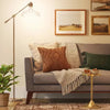 Crosby Bell Floor Lamp Brass with Glass Shade
