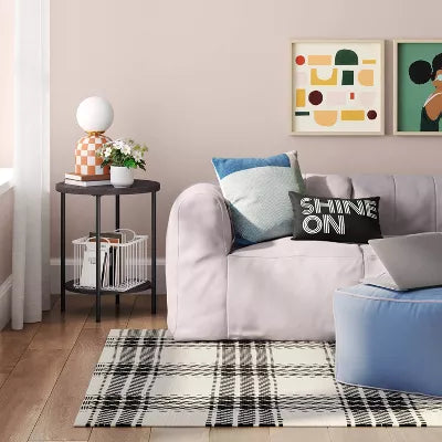 Plaid Chindi Handwoven Area Rug 4'x5'6"