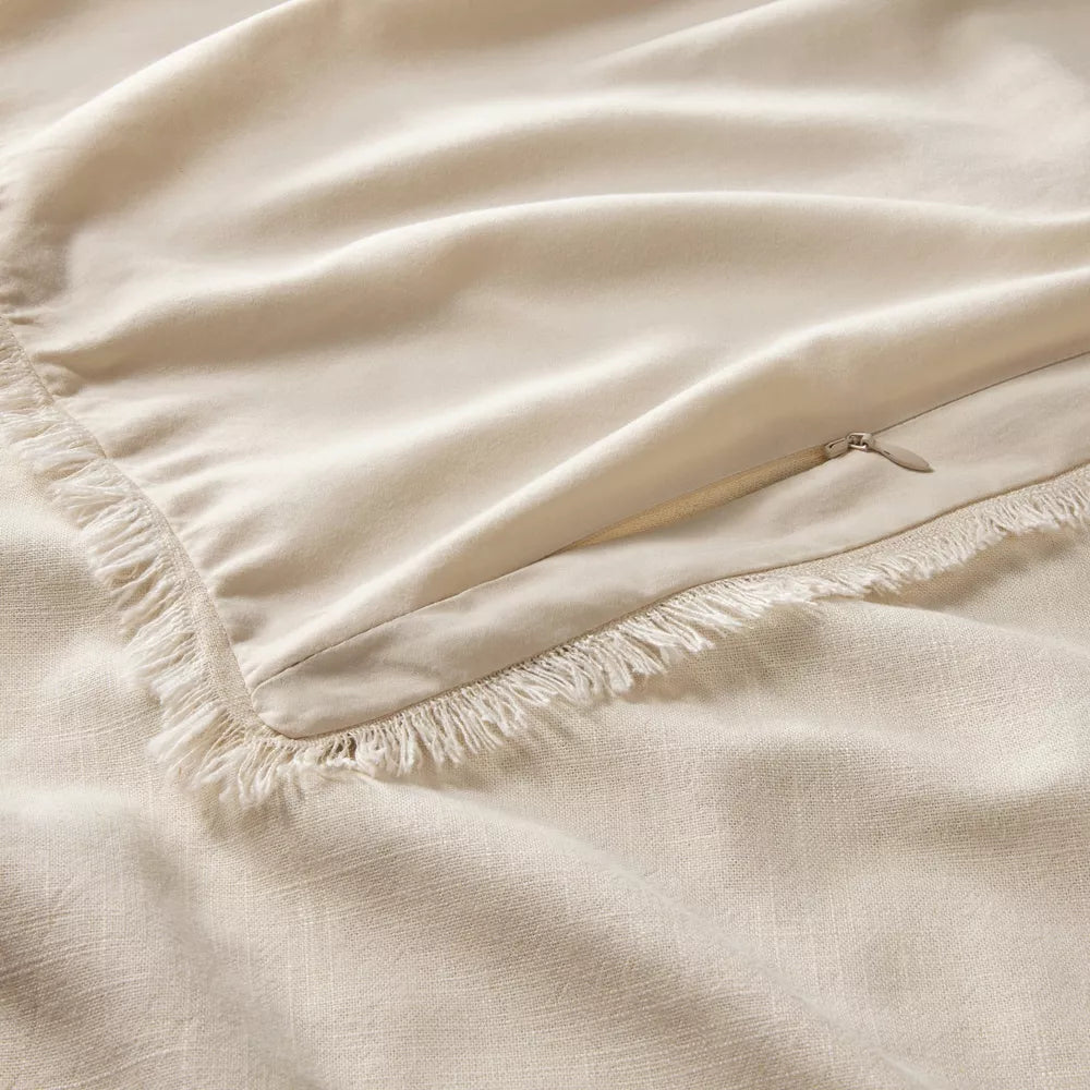 Heavyweight Linen Blend Comforter & Sham Set - Full/Queen 3-Piece