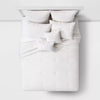 8pc Clipped Jacquard Geo Circle Comforter Bedding Set White