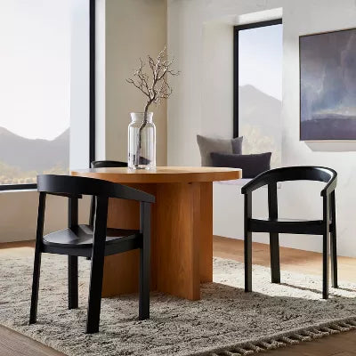 Terra Solid Wood Curved Back Counter Stool