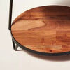 2-Tier Wood & Metal Serving Stand Brown/Black: Acacia Tiered Tray Display