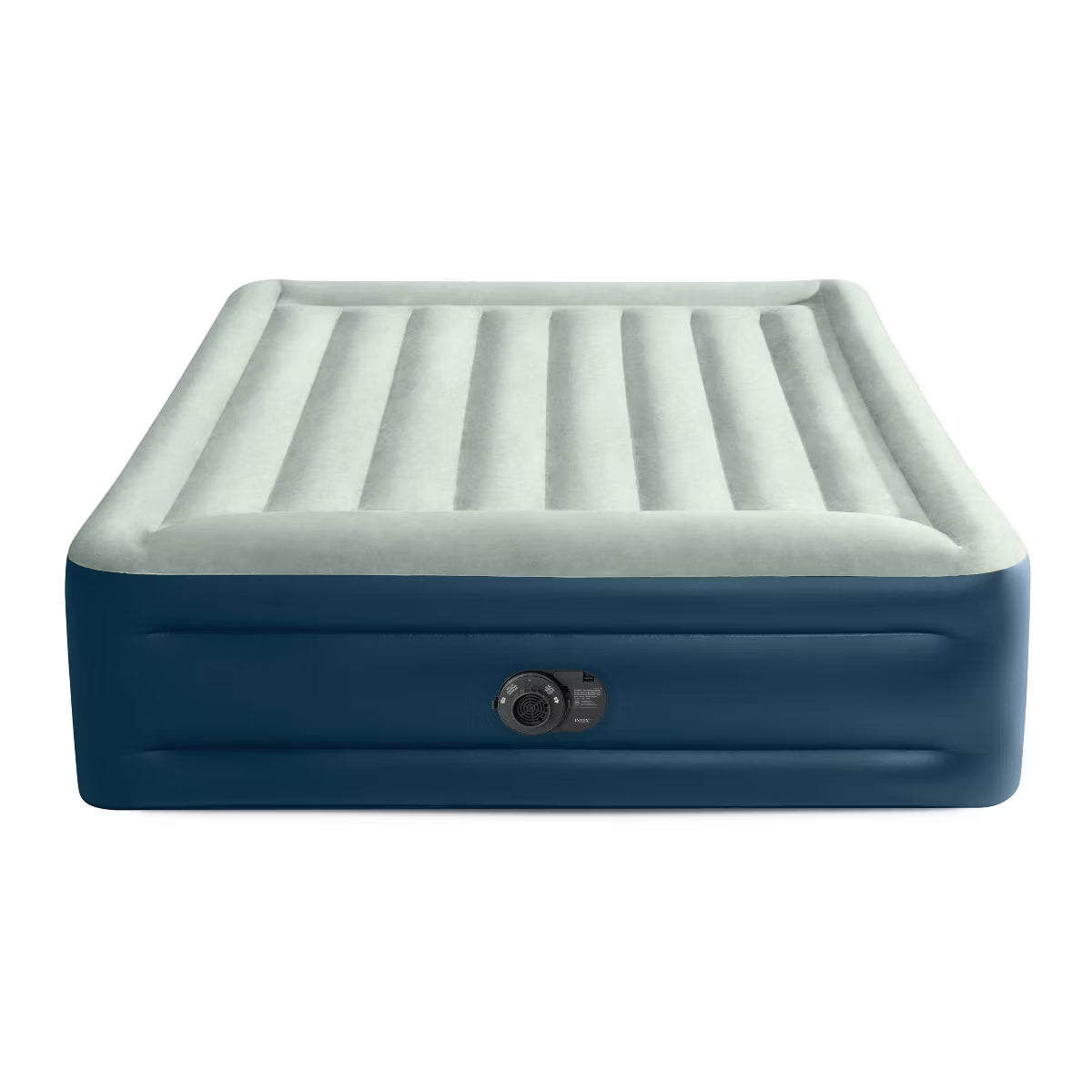 Elevated Pillow Rest Queen Air Mattress with Internal Pump Off-White/Blue