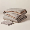 3pc Heathered Stripe Comforter Bedding Set Brown