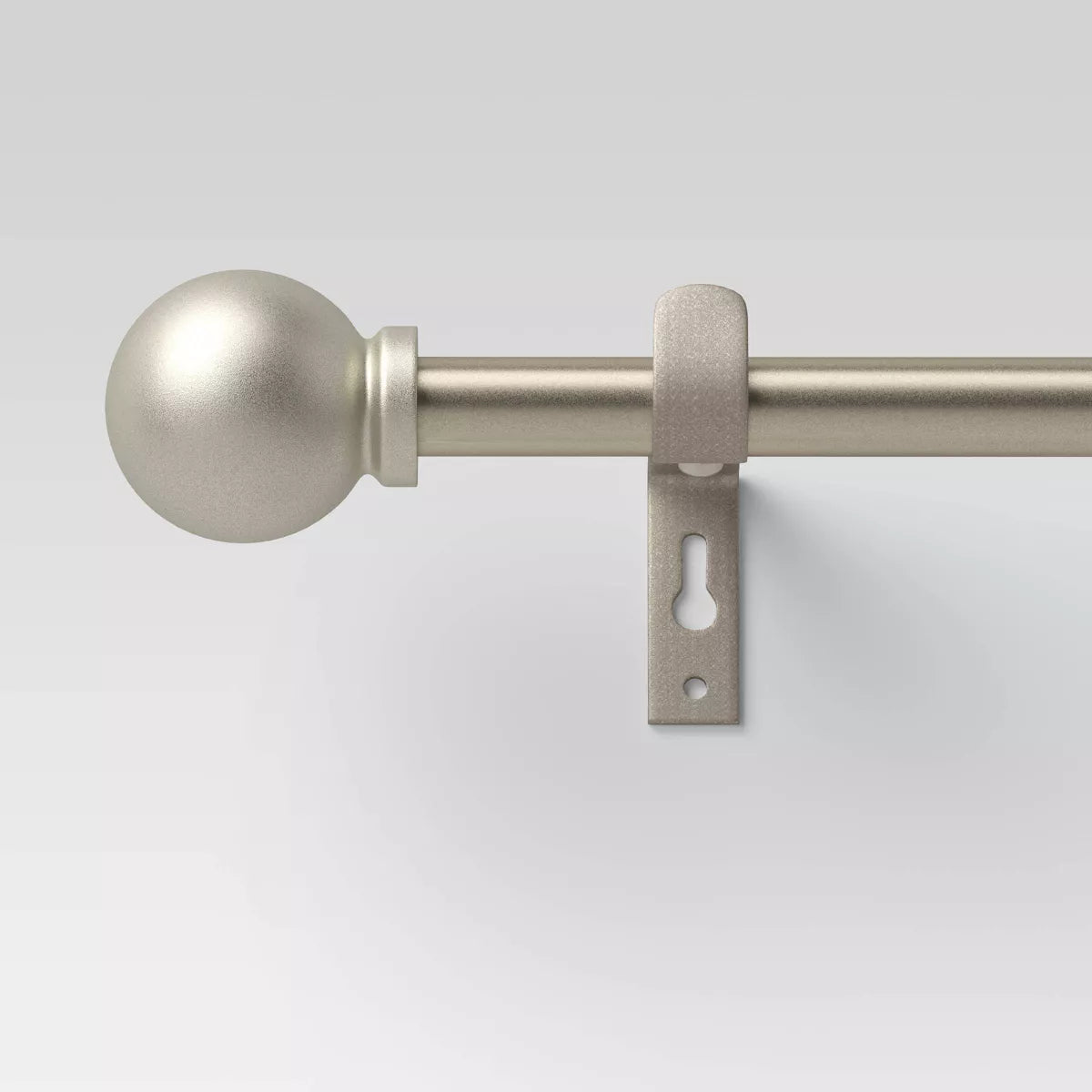 Café Smaller Ball Curtain Rod Silver