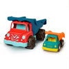 Dump Truck Duo 2 Toy Dump Trucks & 3 Beach Toys
