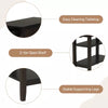 3-Tier Side End Table with Drawer Double Shelf Narrow Nightstand Espresso-Black