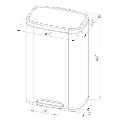 Rectangular Step Trash Can