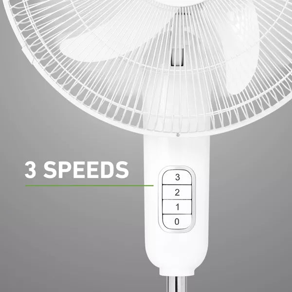 Blade Breeze Manual Stand Oscillating Fan White