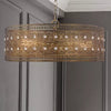 3-Light Bryar Chandelier Brass/Crystal - River of Goods: UL Listed, Adjustable Height, Metal & Crystal Drum