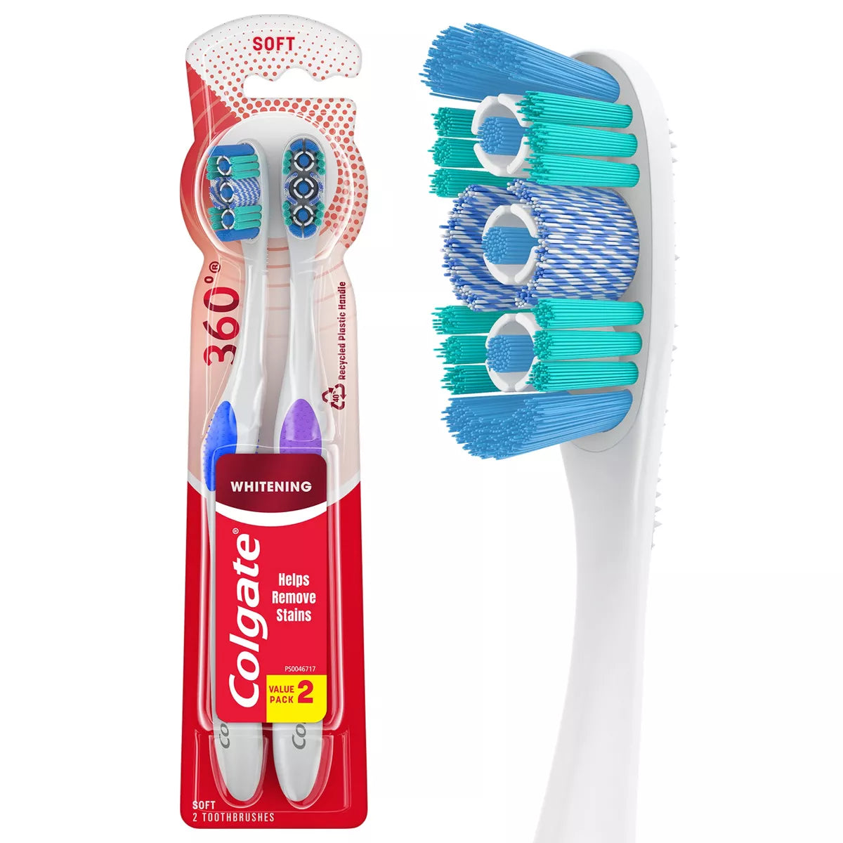 2 pack Colgate 360 Optic White Whitening Toothbrush Soft , final cut