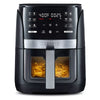 Digital Window Air Fryer with 12 Presets & Guided Cooking Black: Stainless Steel