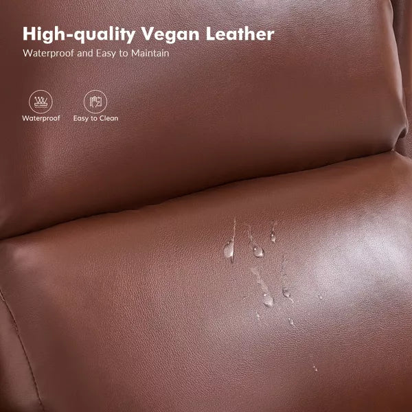 Yanik Vegan Leather Manual Recliner with Nailheads Wingback