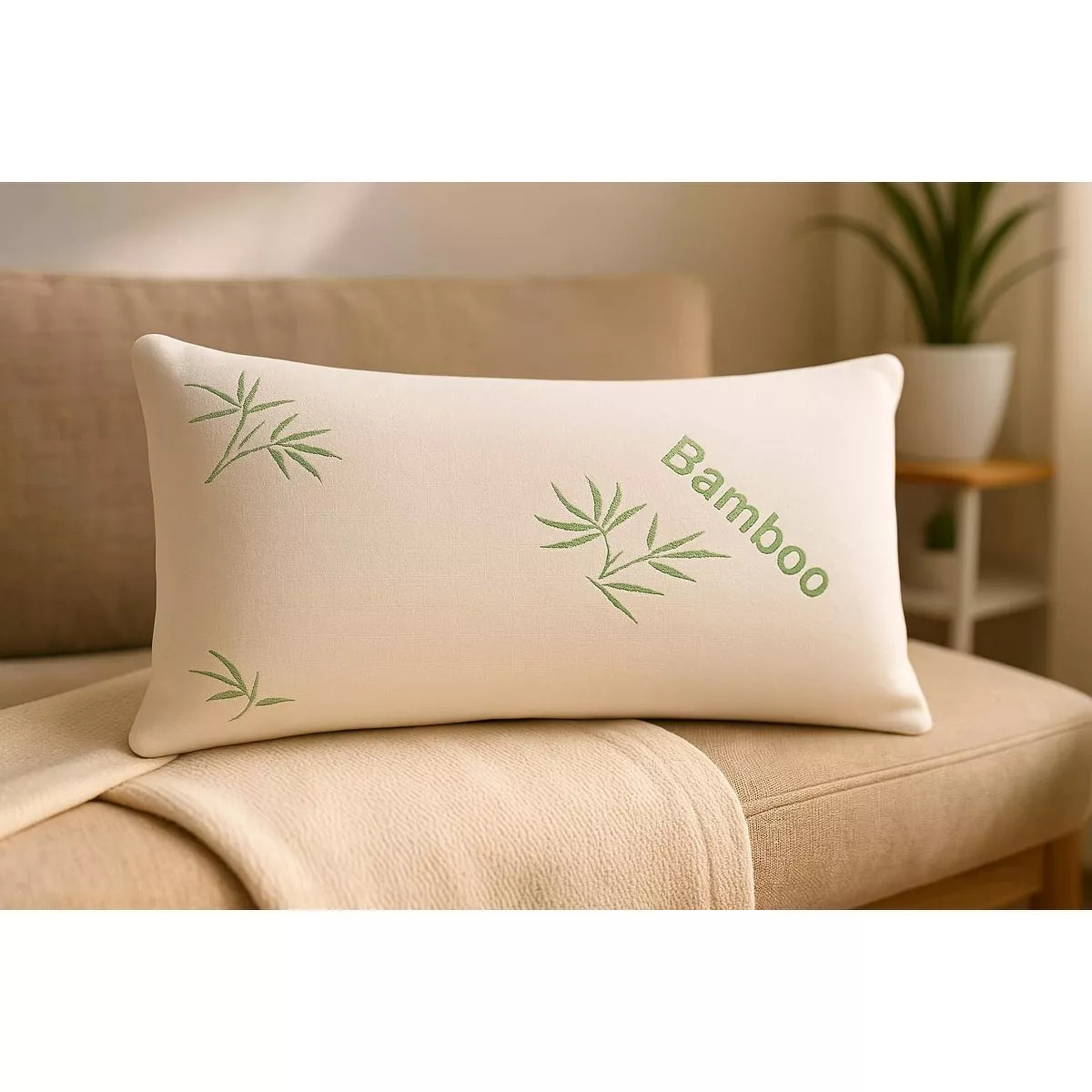 King Size Soft Plush Bamboo Memory Foam Support Pillow