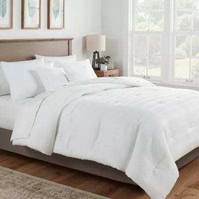 Woven Waffle Stripe Comforter - King