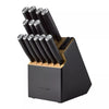 14pc 2-Tone Block Knife Set Black: High Carbon Stainless Steel, Forged Cutlery, Hand Wash