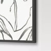 Botanical Sketch Framed Wall Canvas White/Black: Modern Vertical Digital Art Set