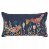 Oversized Poly Filled Botanical with Birds Lumbar Throw Pillow -  Embroidered, Cotton Canvas
