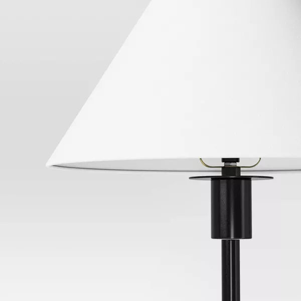 Stick Floor Lamp with Tapered Shade Black