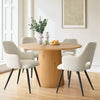 Edwin Arm Dining Chair, Boucle Dining Chairs With Arms with Black Legs