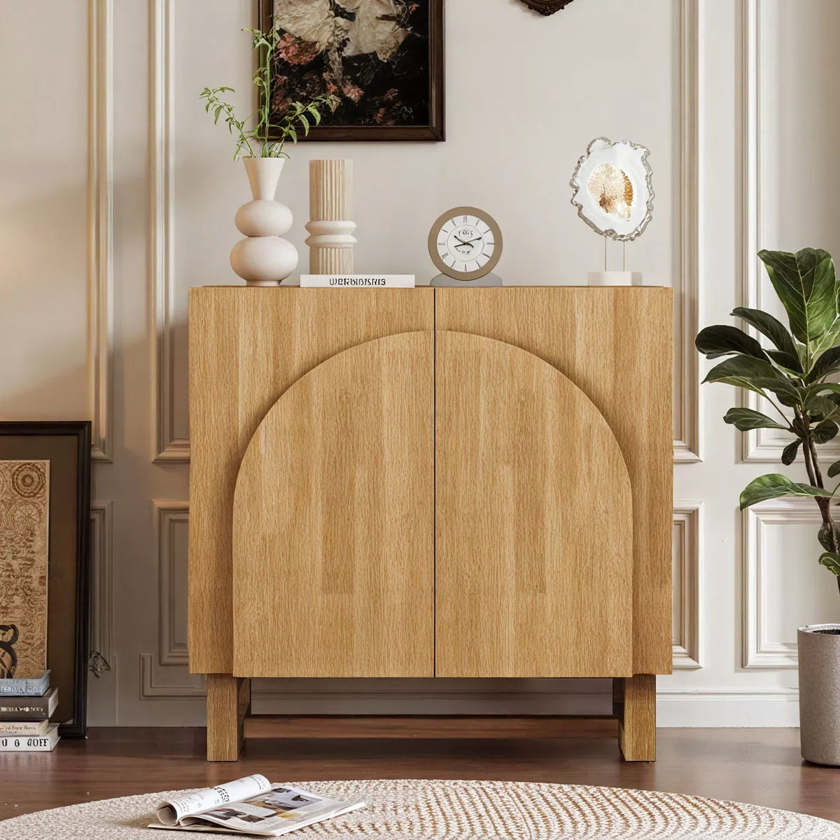 31" Small Wooden Storage Cabinet with Doors - Cuddlewood SHOWROOM ITEM