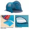 Pop Up Beach Tent with UV Protection and Ventilation Windows – Water and Wind Resistant Sun Shelter for Camping, Fishing, or Play  (Blue)