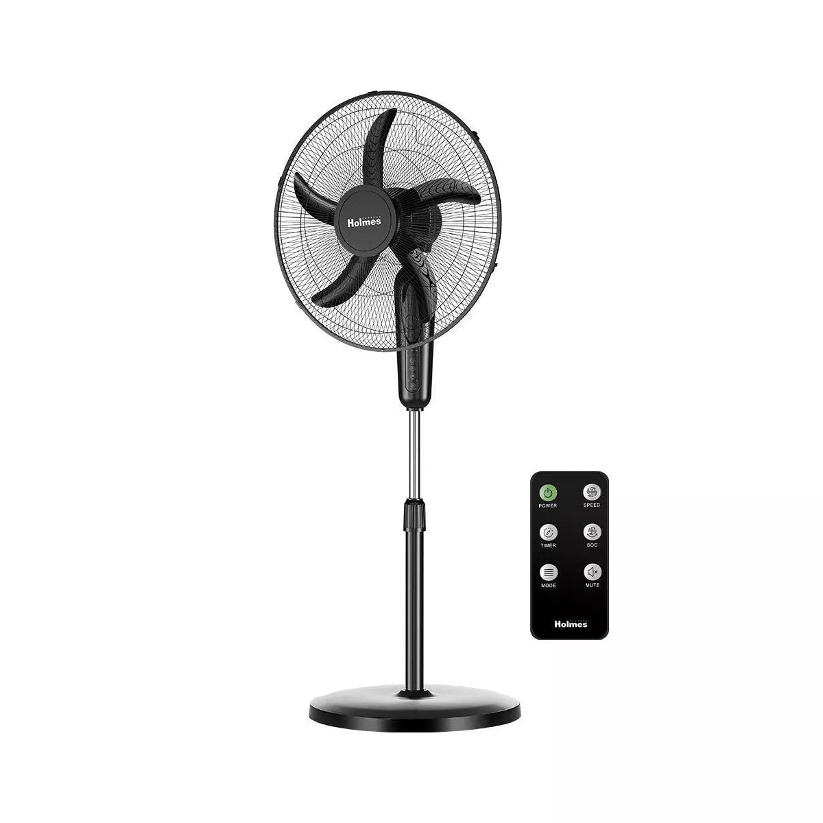Digital Oscillating 3 Speed Stand Fan with Remote Control Black