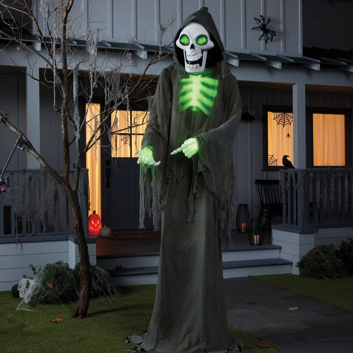 Light Up Bruce the Skeleton Ghoul Outdoor Halloween Decorative Prop