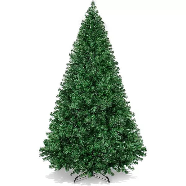 Premium Artificial Christmas Tree Pine Hinged Xmas Tree W/1000 Branch Tips & Metal Stand