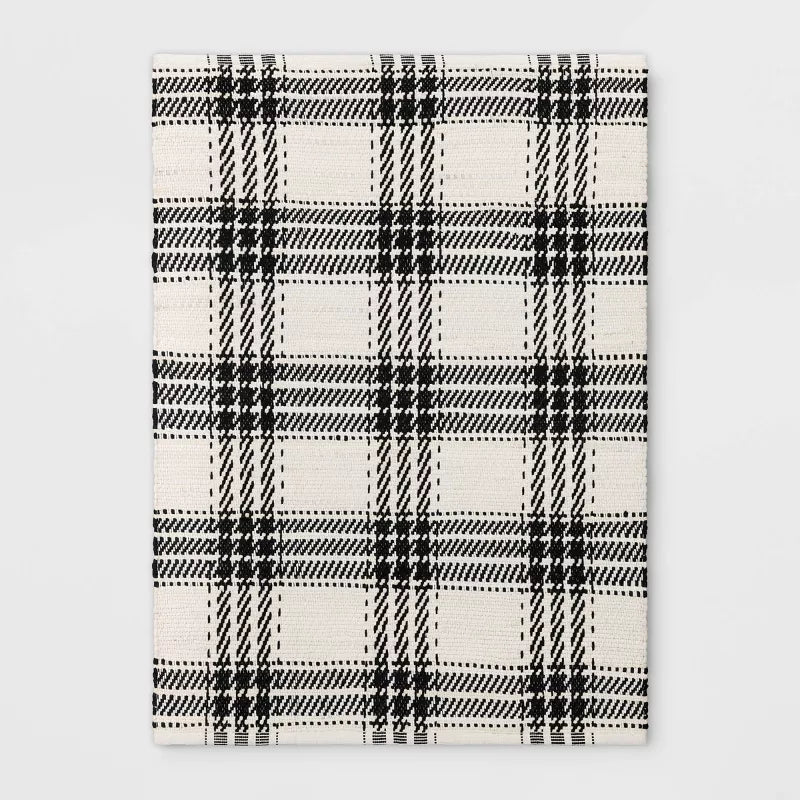 Plaid Chindi Handwoven Area Rug 4'x5'6"