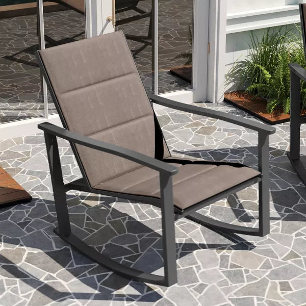 1-Piece Flex Comfort Outdoor Rocking Chairs with Steel Frames