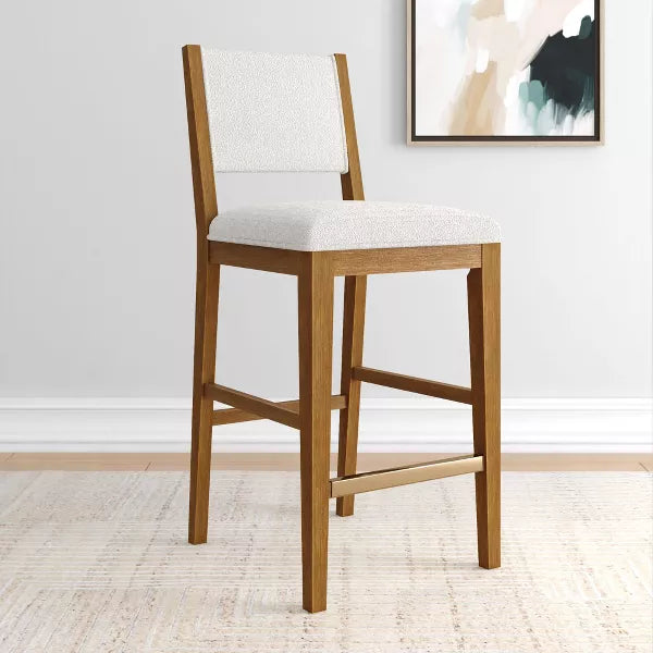 Counter Bar Stool, Solid Wood Modern Kitchen Stools with Cushion