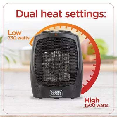 BLACK+DECKER Personal Ceramic Indoor Heater Black, final cut