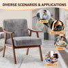 Mid-Century Accent Chair with Solid Wood Frame and Extra-Thick Backrest