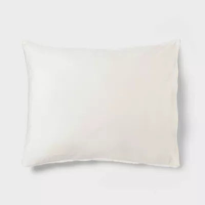 Luxe Box Stitch Faux Rabbit Fur Comforter and Sham Set Ivory - Full/Queen