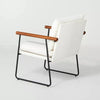 Cushioned Metal & Wood Accent Arm Chair