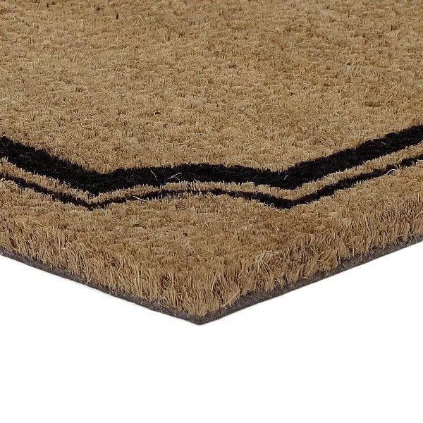 1'10"x3'11" Welcome Estate Doormat - Outdoor Coir Door Mat, Medium Pile, Black, Rectangle, Shake Clean