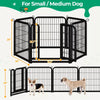 6 Panels Dog Playpen Panels Metal Pet, Black