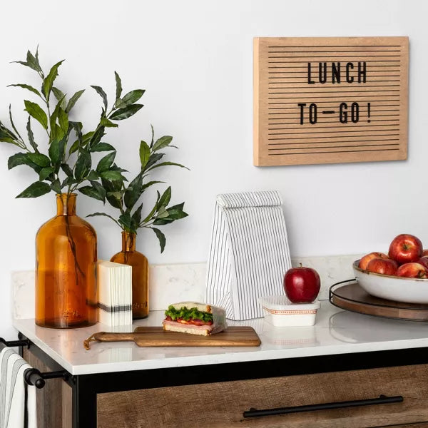 Wooden Lazy Susan with Metal Trim Brown/Black