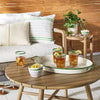 Enamel-Coated Metal Oval Serving Tray Cream/Green