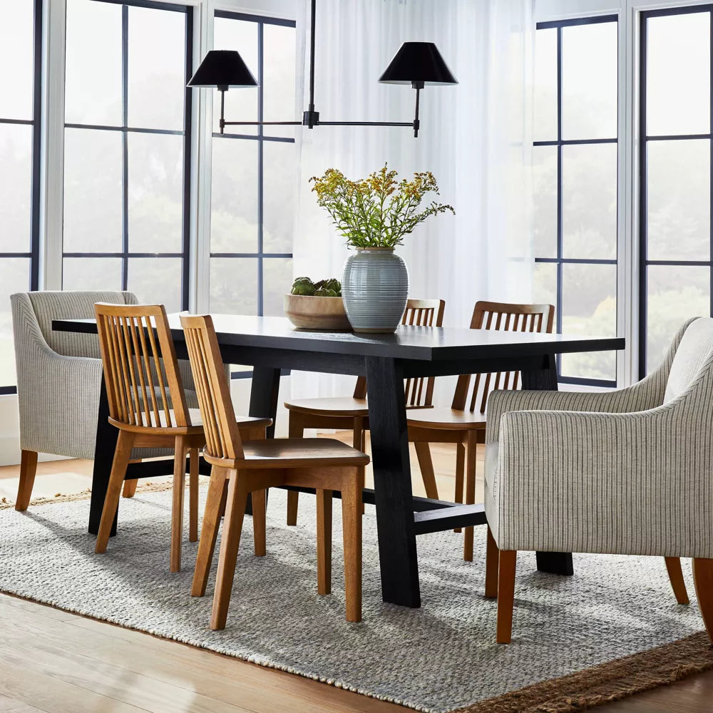SET OF 2 Studio McGee Linden Wood Dining Chairs