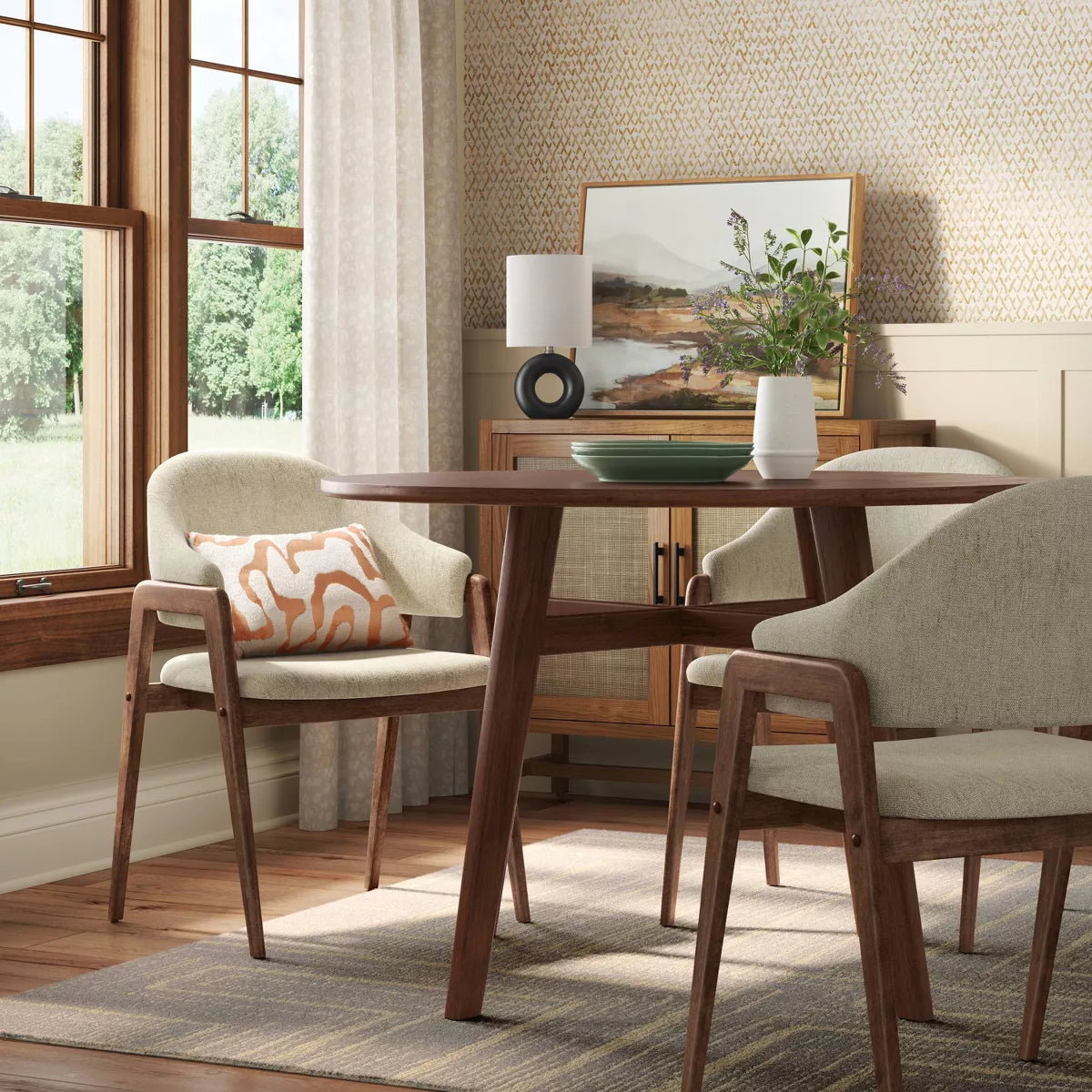 Ingleside Open Back Upholstered Wood Frame Dining Chair