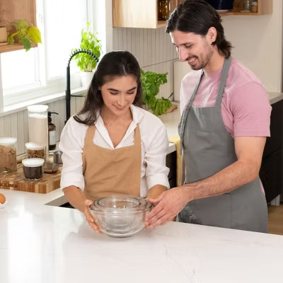 Baker's Basics 3 Piece Glass Mixing Bowl Set, Multi Size