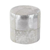 Contemporary Round Cowhide Leather Stool Ottoman SHOWROOM ITEM