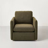Boucle Upholstered Swivel Arm Chair
