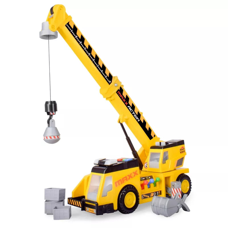 3-N-1 Crane Truck - Large Construction Toy Vehicle with Joystick Controller