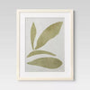 1-Piece Leaf Framed Wall Art Set Natural - Botanical Drawing, Beige Frame, Vertical Display