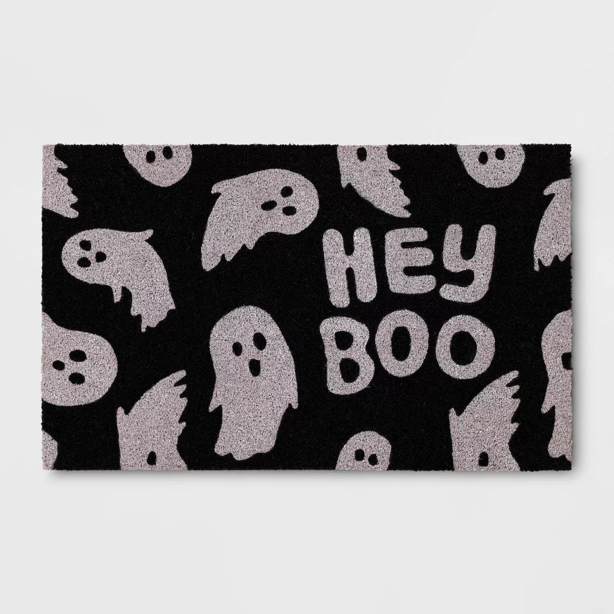 'Flying Boo' Halloween Coir Doormat Black/White